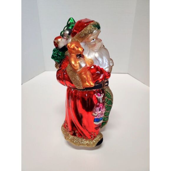 St. Nicholas Square Tabletop Blown Glass Santa Large Beautiful Jewel Tone Kohls - Picture 4 of 16